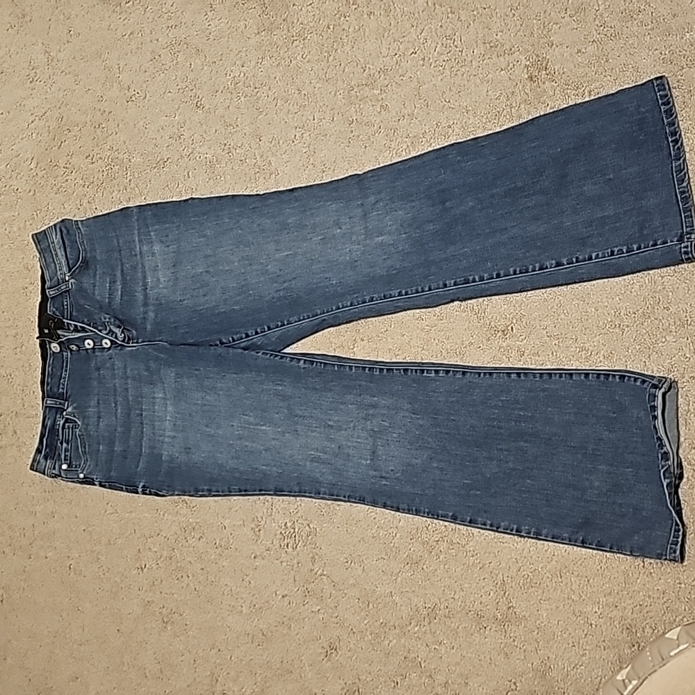 Womens light wash INC High Bottom Rise Bootleg Jeans